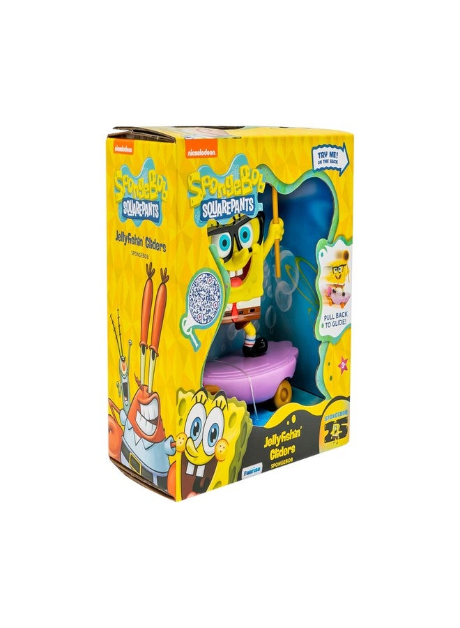 Spongebob Squarepants Jelly Fishin Gliders - 5 in Spongebob Pull-Back Racing Toy with Action Net, Fast Motion & Undersea Adventure Play for Kids Ages 3+ - Image 4